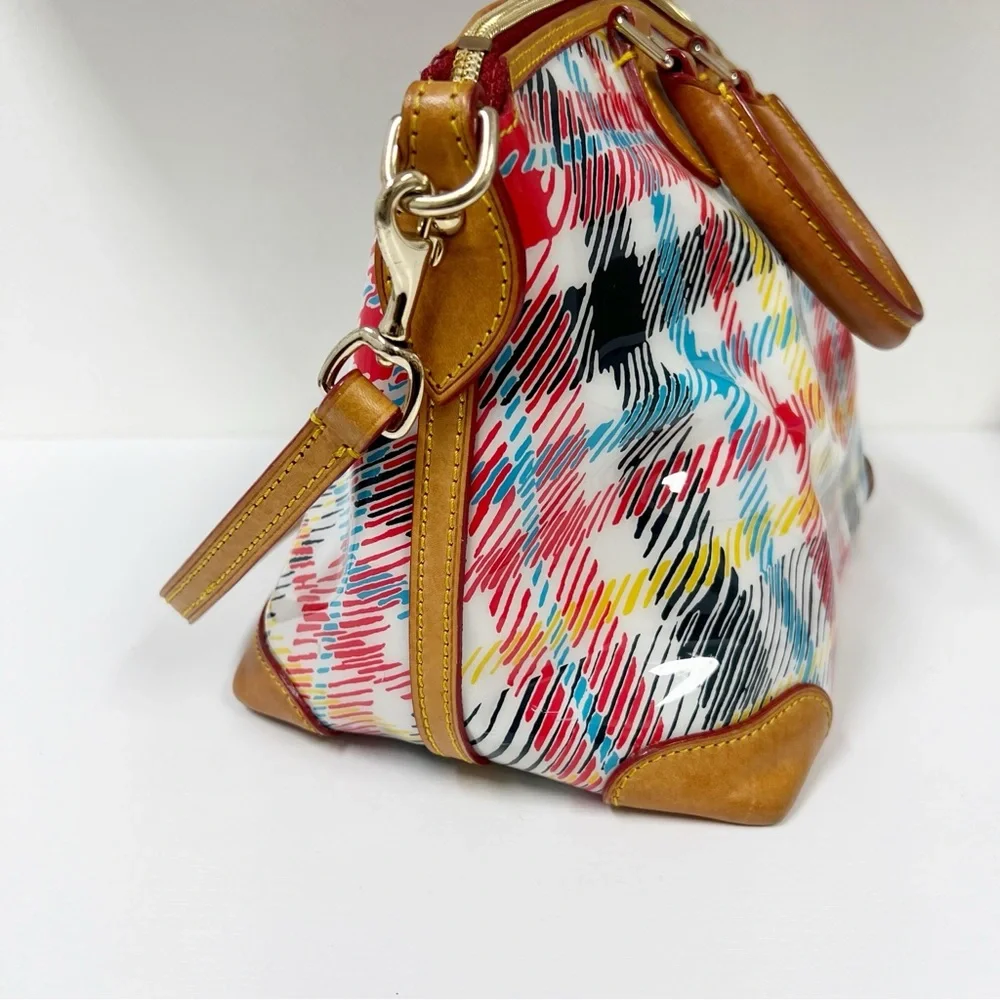 Dooney & Bourke Chatham Plaid Satchel Purse Bag Tote Leather